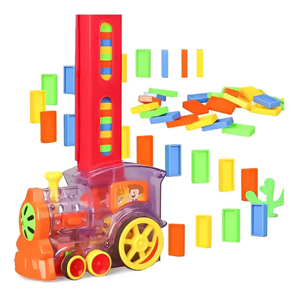 Juguete Para Niños Tren Domino 60 Pcs Automatico Musical 1