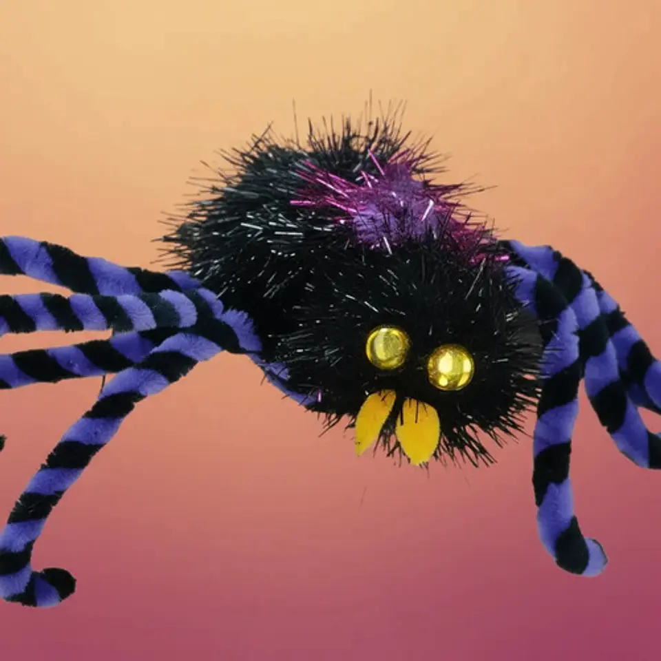 6 Arañas Surtidas Decorativa Halloween Peluda Adorno Fiesta 4