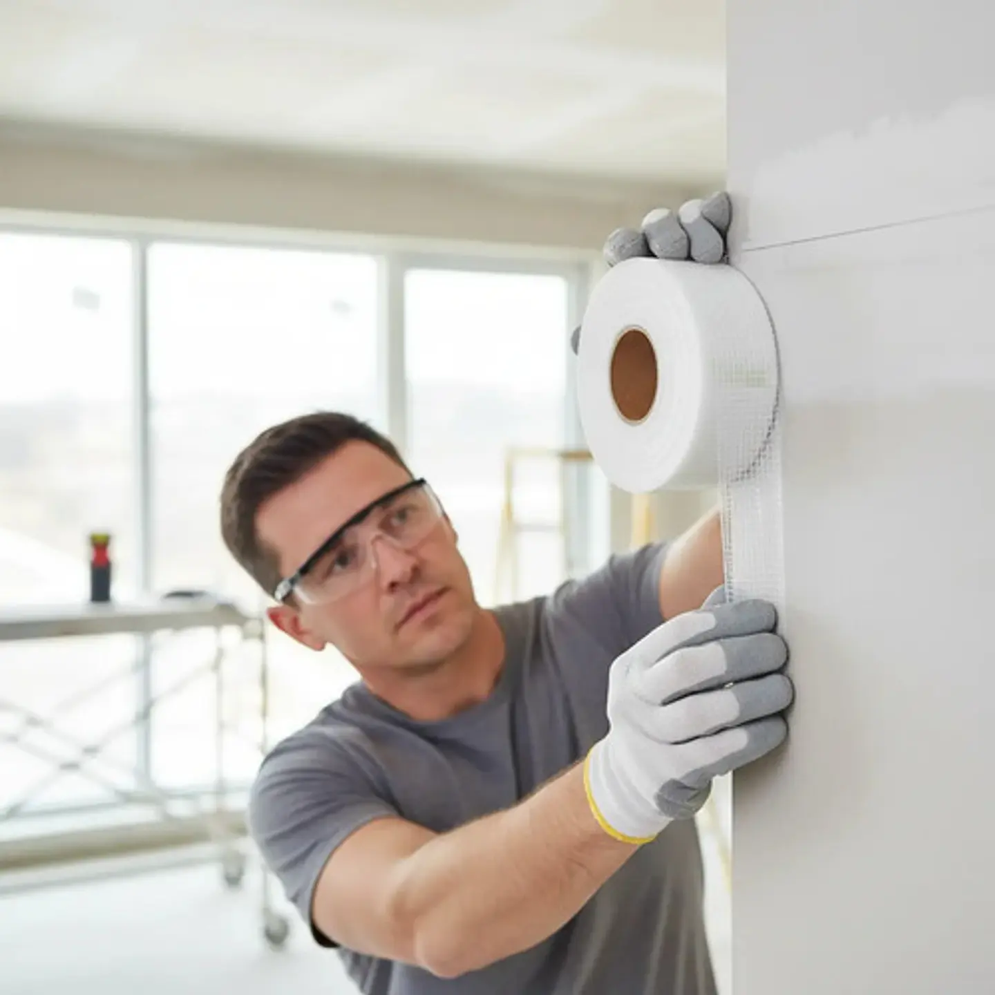 Cinta De Papel Para Juntas De Drywall Autoadhesiva 50mmx50 2