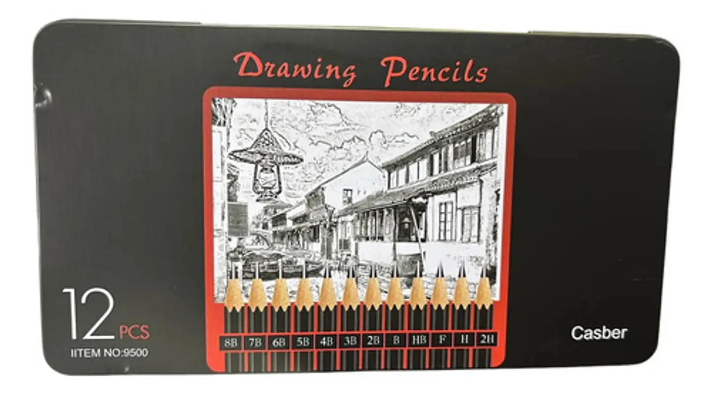 Set De 12 Lápices De Dibujo Profesionales Negros 3
