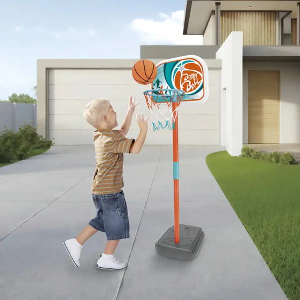 Cancha De Baloncesto Infantil Aro Cesta Balon Graduable 2