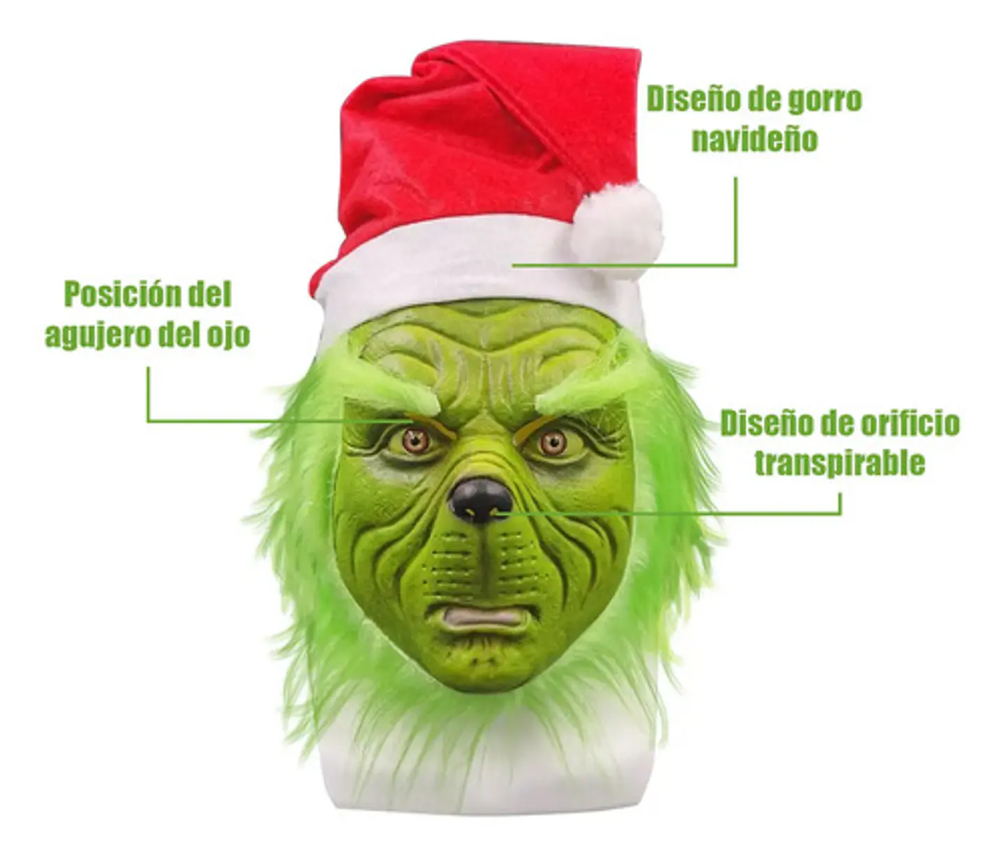 Máscara De Navideños Grinch Cosplay Disfraces De Fiesta 2