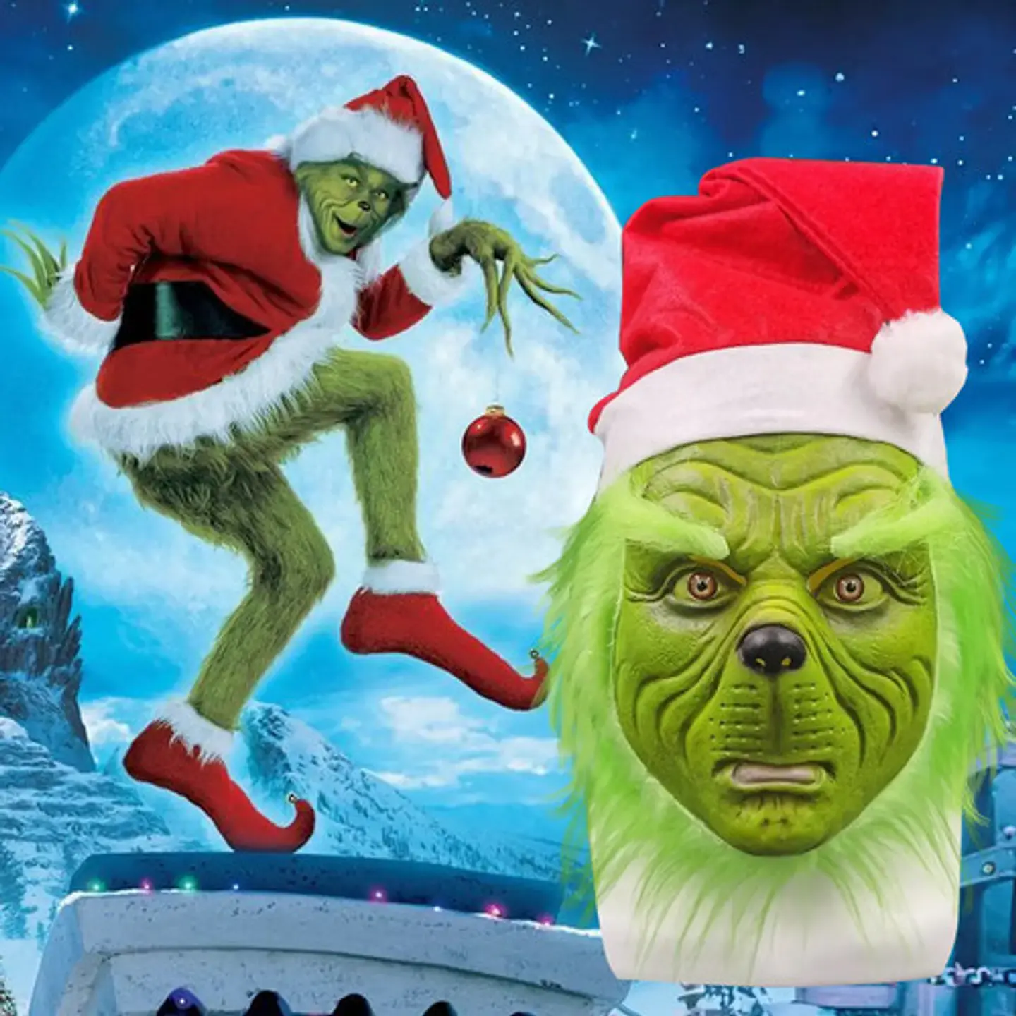 Máscara De Navideños Grinch Cosplay Disfraces De Fiesta 4