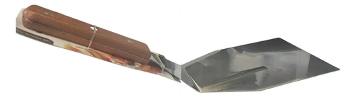 Espátula Hamburgesa Utensilio Cocina Curva Mango Plastico Madera 3