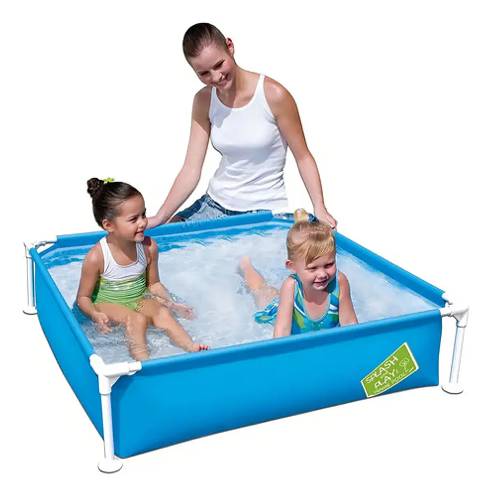Pileta De Lona Niños Cuadrada Bestway My First Frame Pool Color Celeste 2