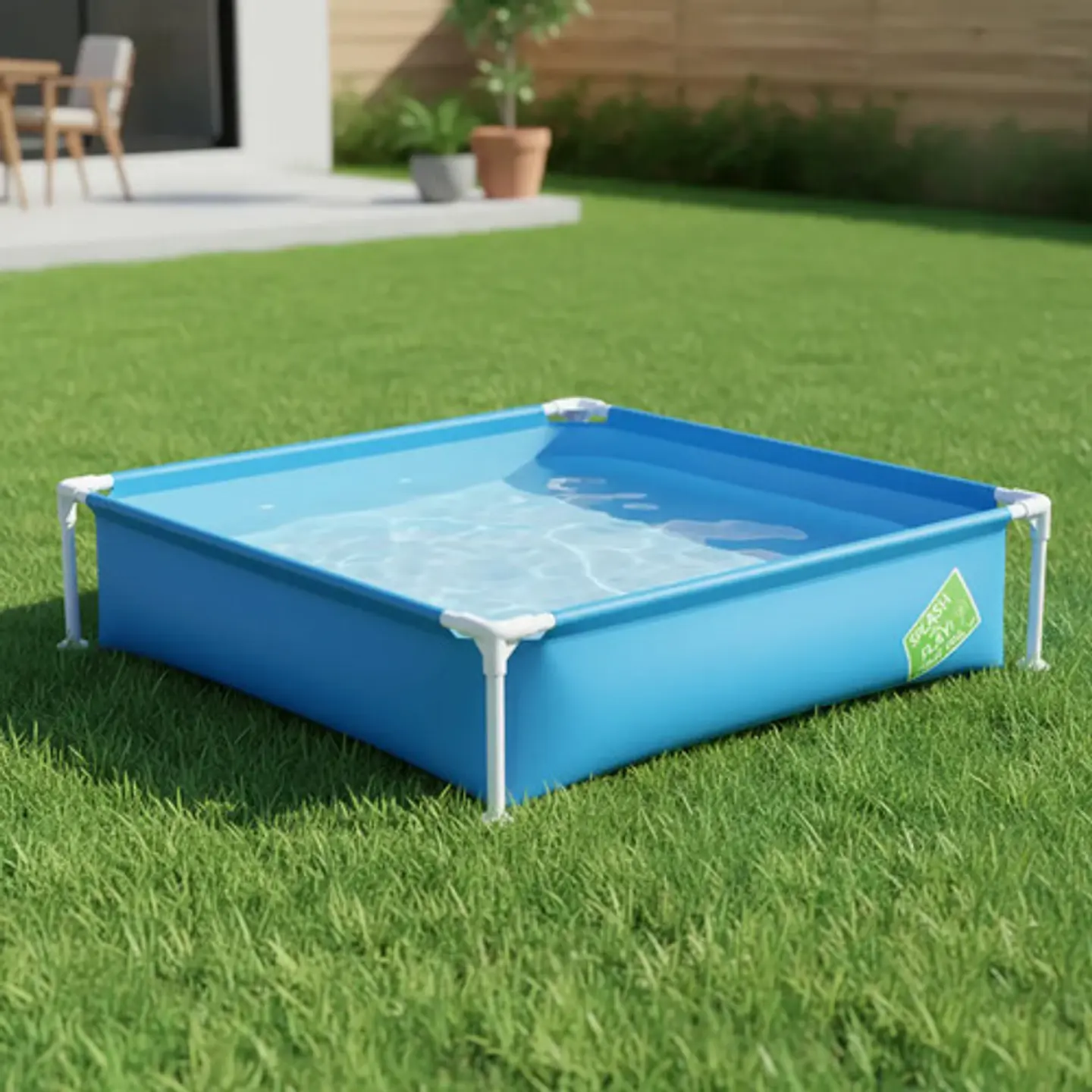 Pileta De Lona Niños Cuadrada Bestway My First Frame Pool Color Celeste 3
