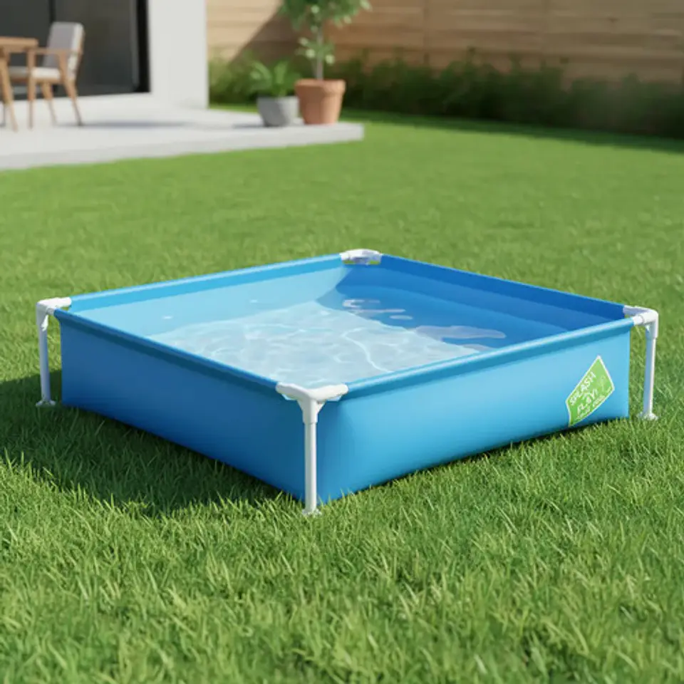 Pileta De Lona Niños Cuadrada Bestway My First Frame Pool Color Celeste 3