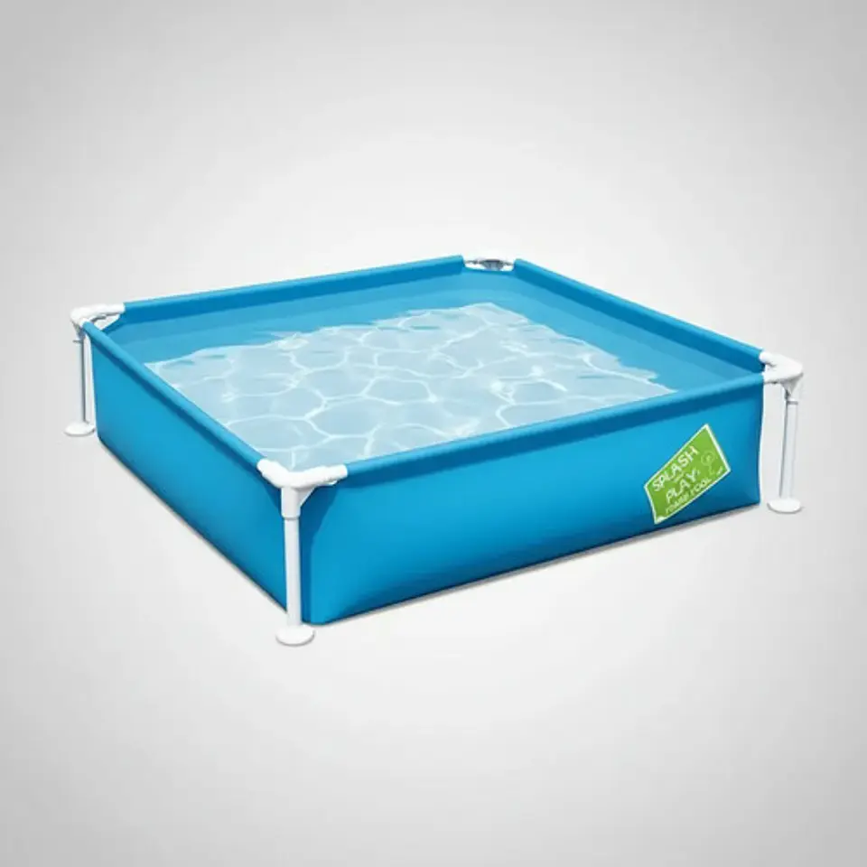 Pileta De Lona Niños Cuadrada Bestway My First Frame Pool Color Celeste 6