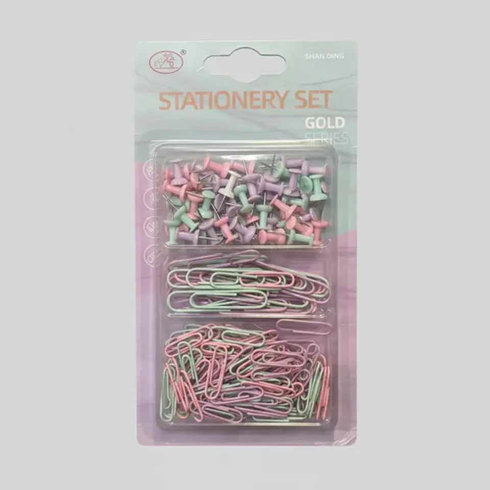 Set Jumbo Chinchones Y Clips  Para Oficina Estudio 4