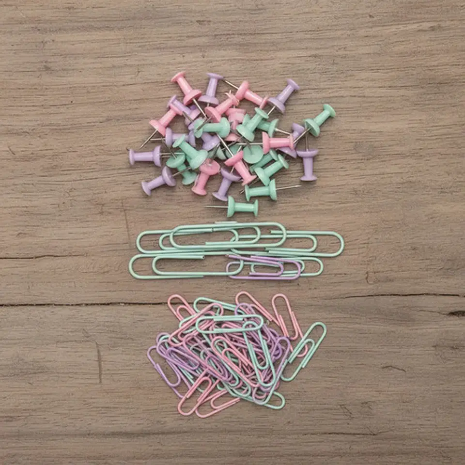 Set Jumbo Chinchones Y Clips  Para Oficina Estudio 5