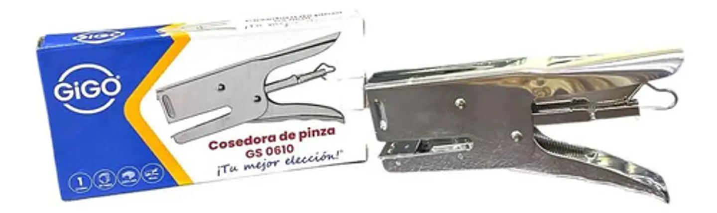 Cosedora Grapadora Metálica De Pinza Alicate Alta Calidad Plateado 2
