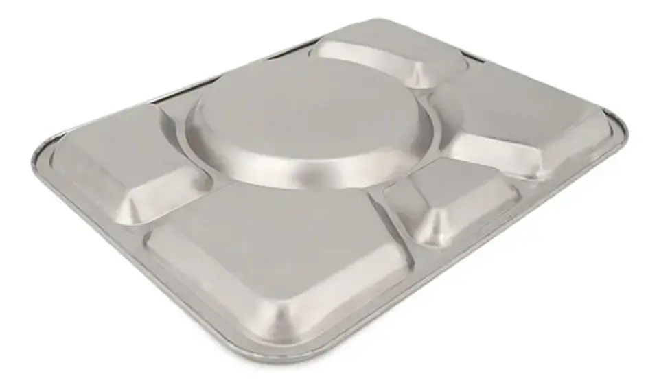 Bandeja Con 6 Divisiones Acero Inoxidable 40cmx30cm Toppings 3