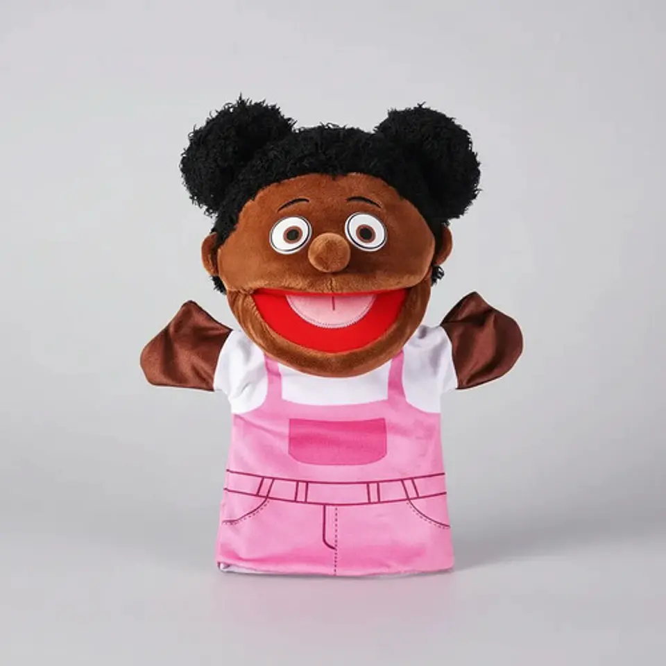 Set De 6 Títeres De Mano Familia Afro En Peluche Escolar 5