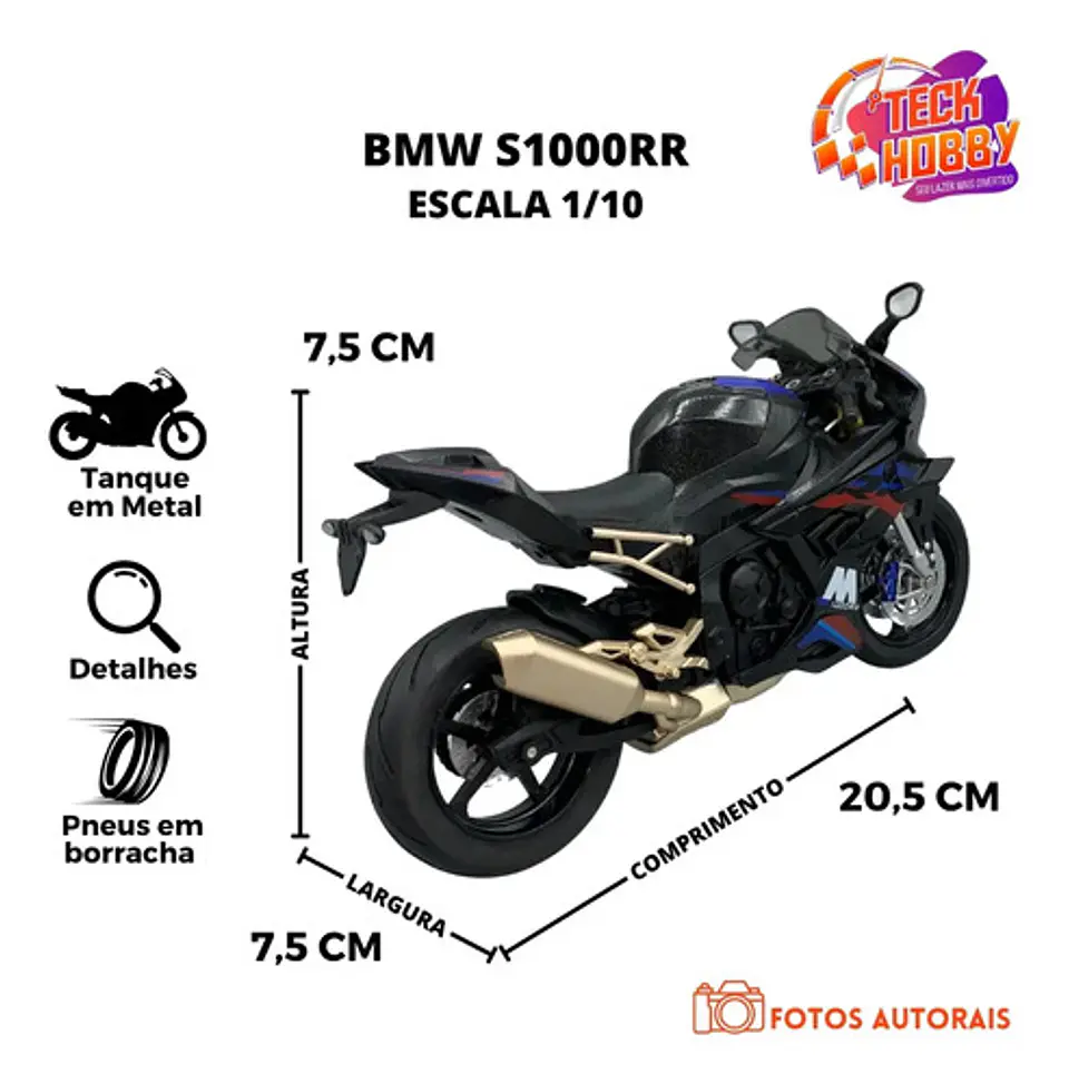 Miniatura Moto Bmw S1000rr, Colección A Escala 1:10 2