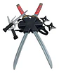 Set Ninjas Niños Espadas Dagas Estrellas Guerrero Plástico - Miniatura 1