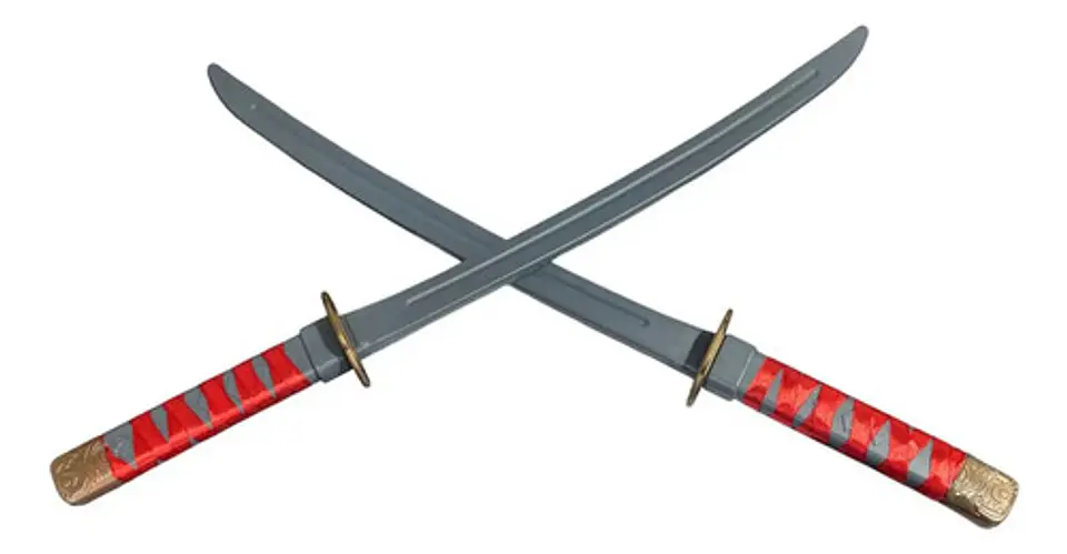 Set Ninjas Niños Espadas Dagas Estrellas Guerrero Plástico 4