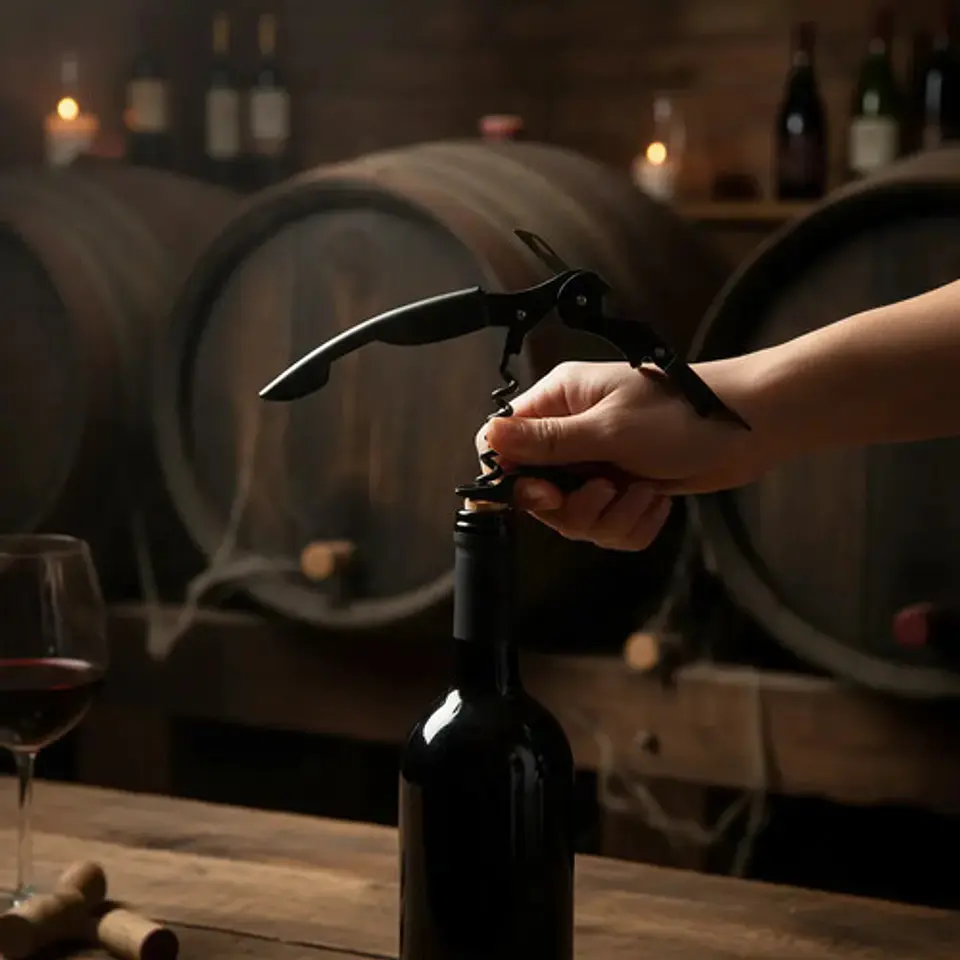 Vinos Somelier Destapador Saca Corchos Negro Metálico 4