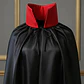 Capa Larga Vampiro Drácula Halloween Negra Con Cuello Rojo Negro S - Miniatura 3