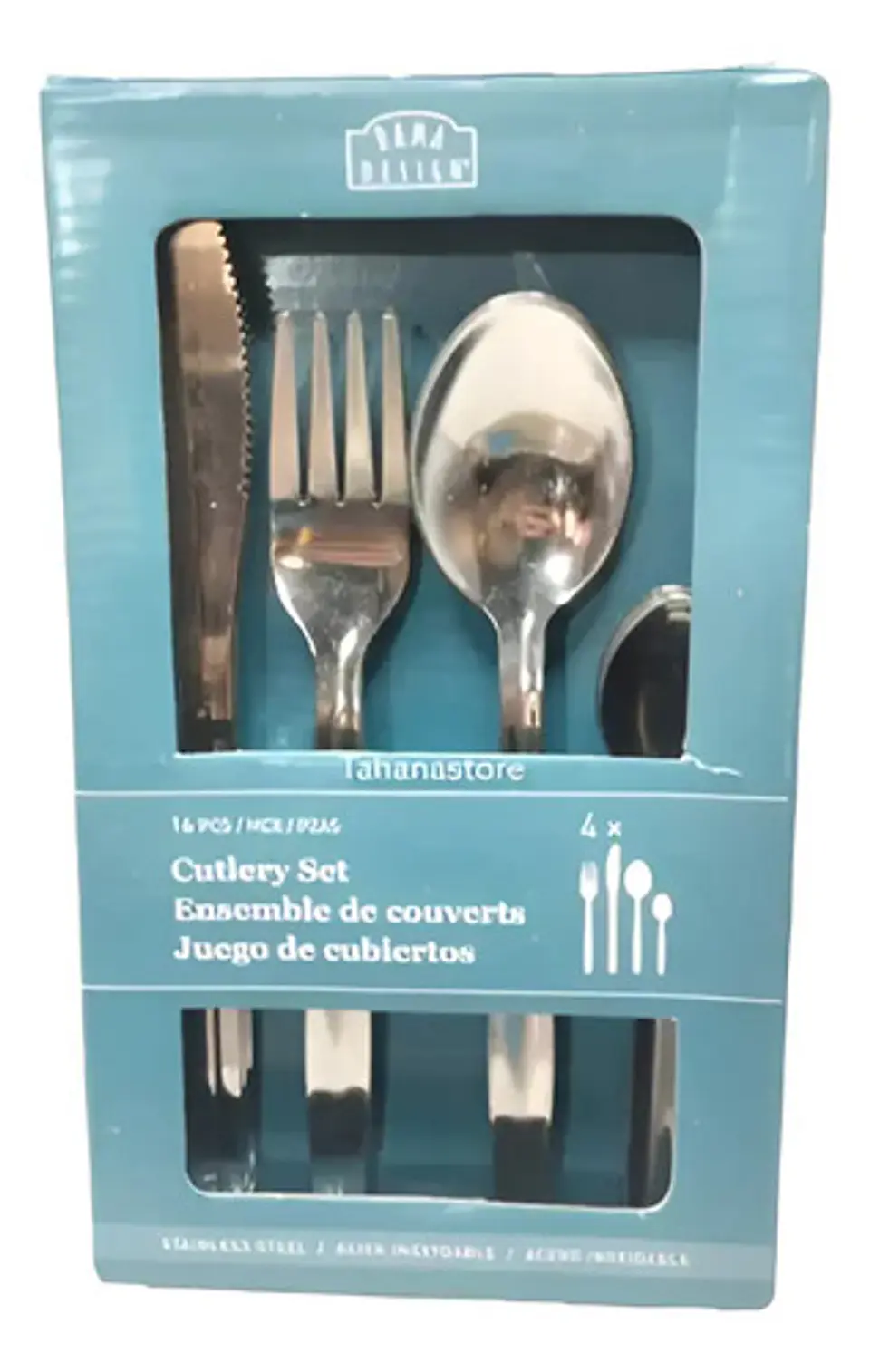 Juego De Cubiertos De 4 Puestos Plateado 1