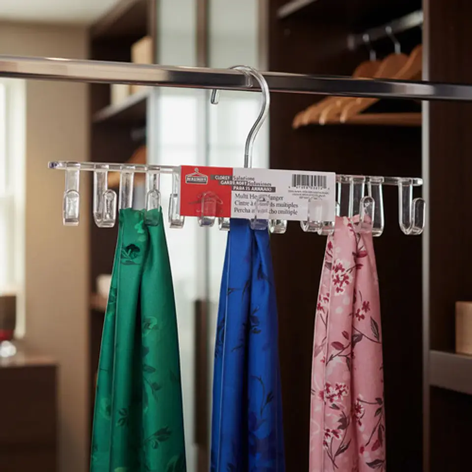 Gancho Múltiple Organizador Transparente Para Clóset Ropa 14 2