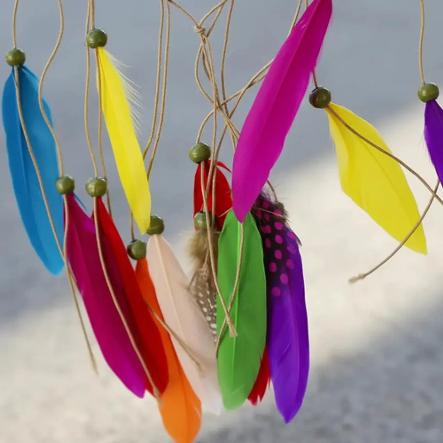 Balaca Boho Con Plumas De Colores Para Cabello Halloween 5