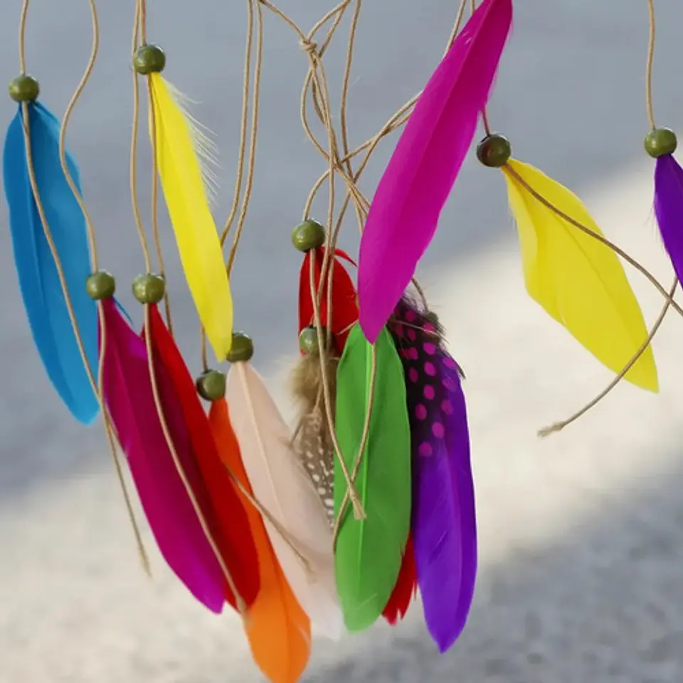 Balaca Boho Con Plumas De Colores Para Cabello Halloween 5