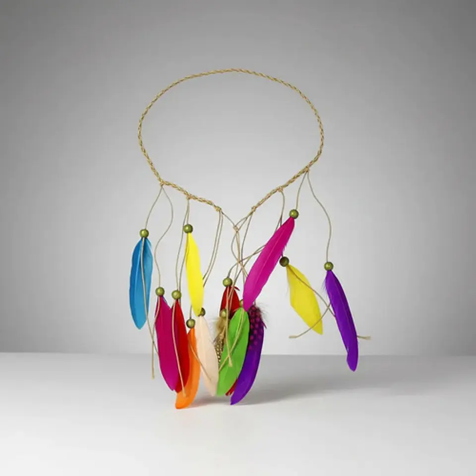 Balaca Boho Con Plumas De Colores Para Cabello Halloween 6