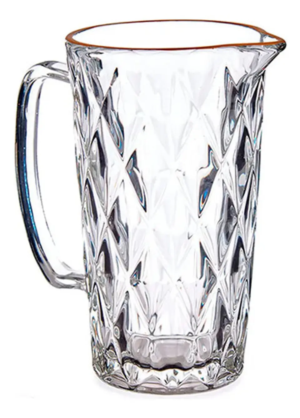 Jarra De Vidrio Labrada Con Diseño Diamante Para Jugo Cocina 2