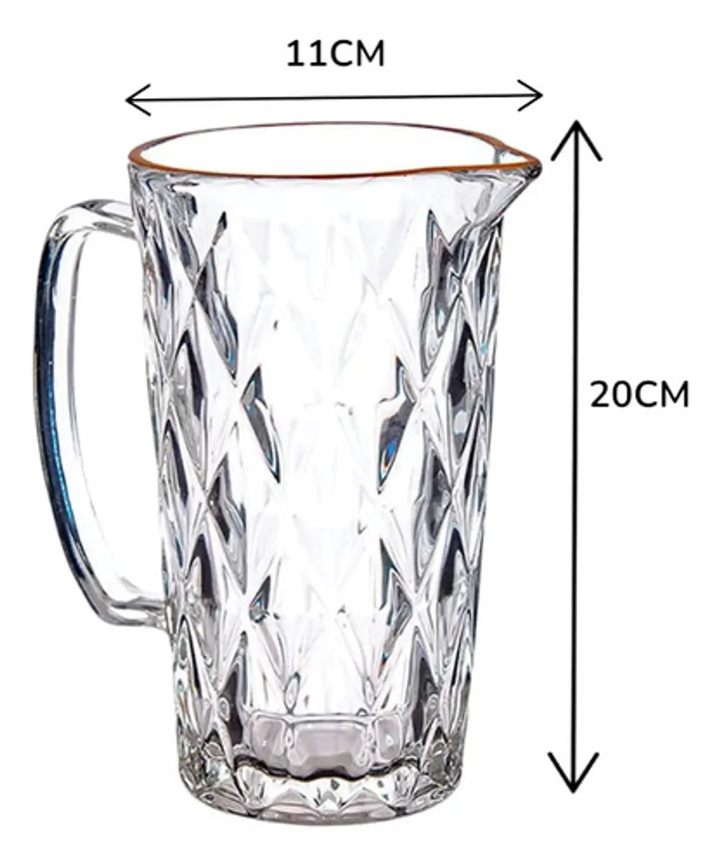 Jarra De Vidrio Labrada Con Diseño Diamante Para Jugo Cocina 6