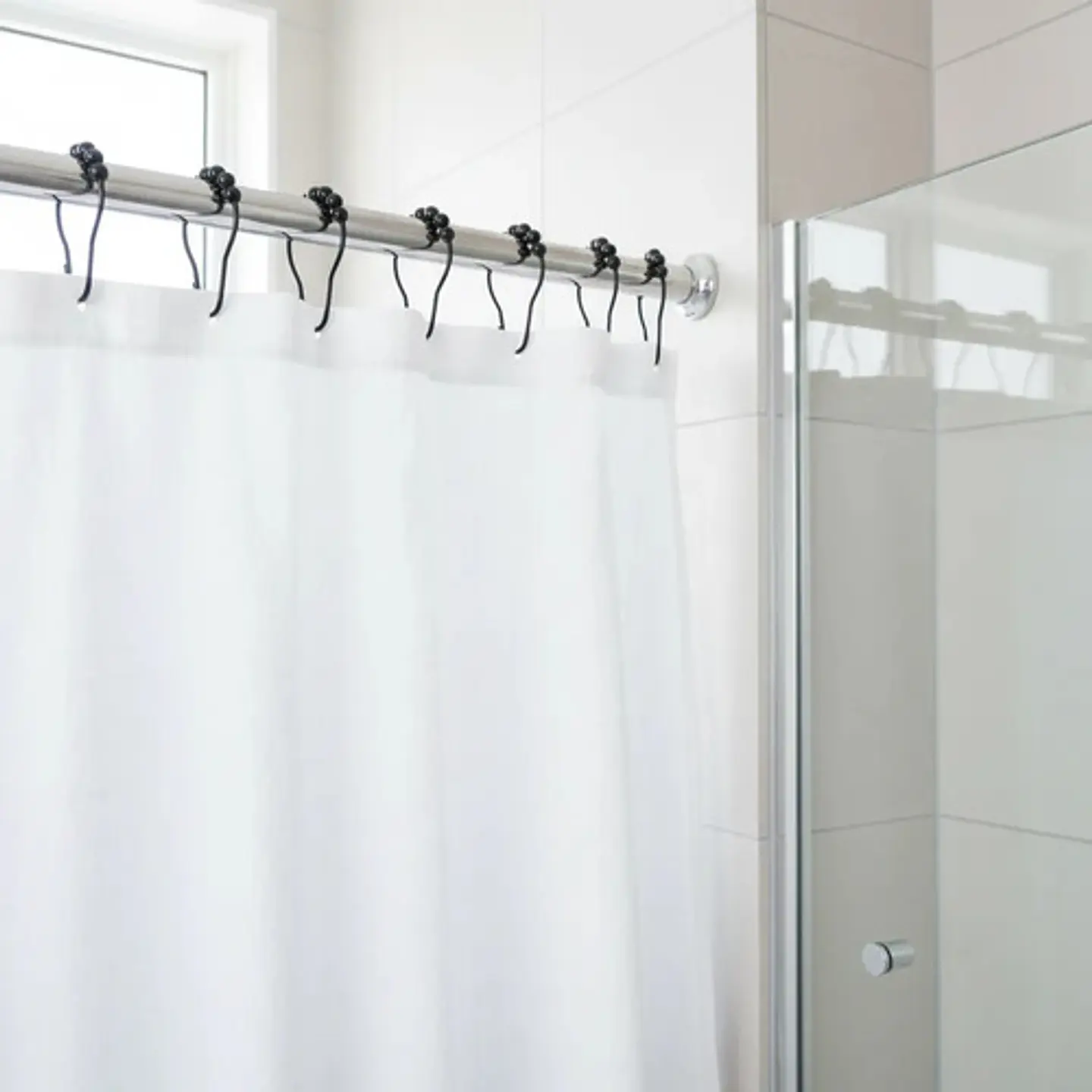 Juego De Ganchos Para Cortina De Baño Metálicos Deslizantes 4