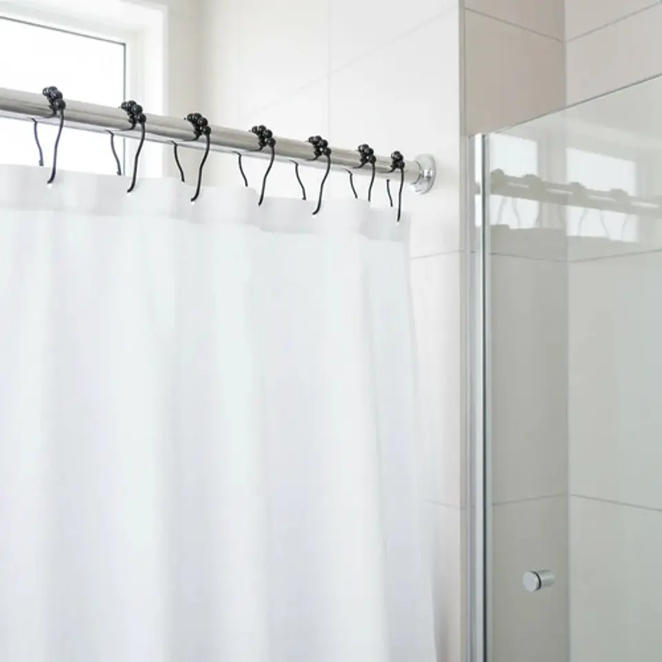 Juego De Ganchos Para Cortina De Baño Metálicos Deslizantes 4