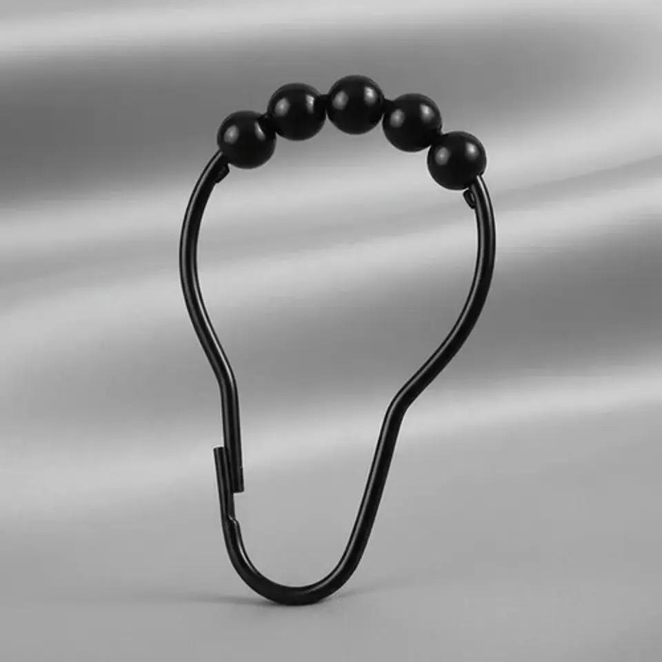Juego De Ganchos Para Cortina De Baño Metálicos Deslizantes 5