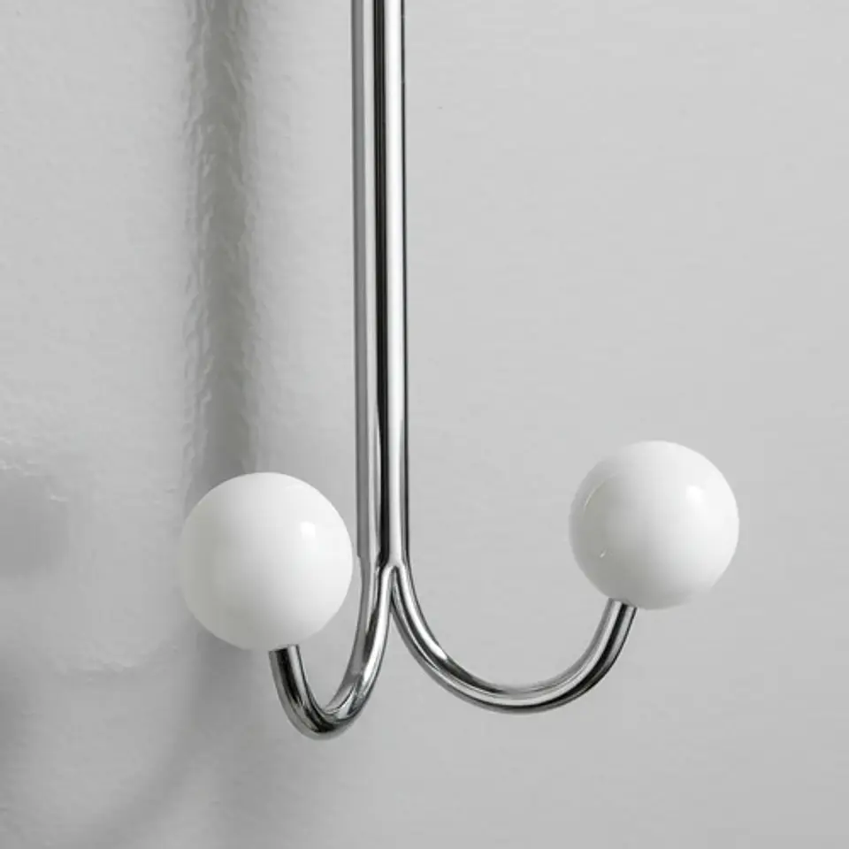 Gancho Doble Para Colgar Sobre La Puerta Organizador Metal Plateado 5