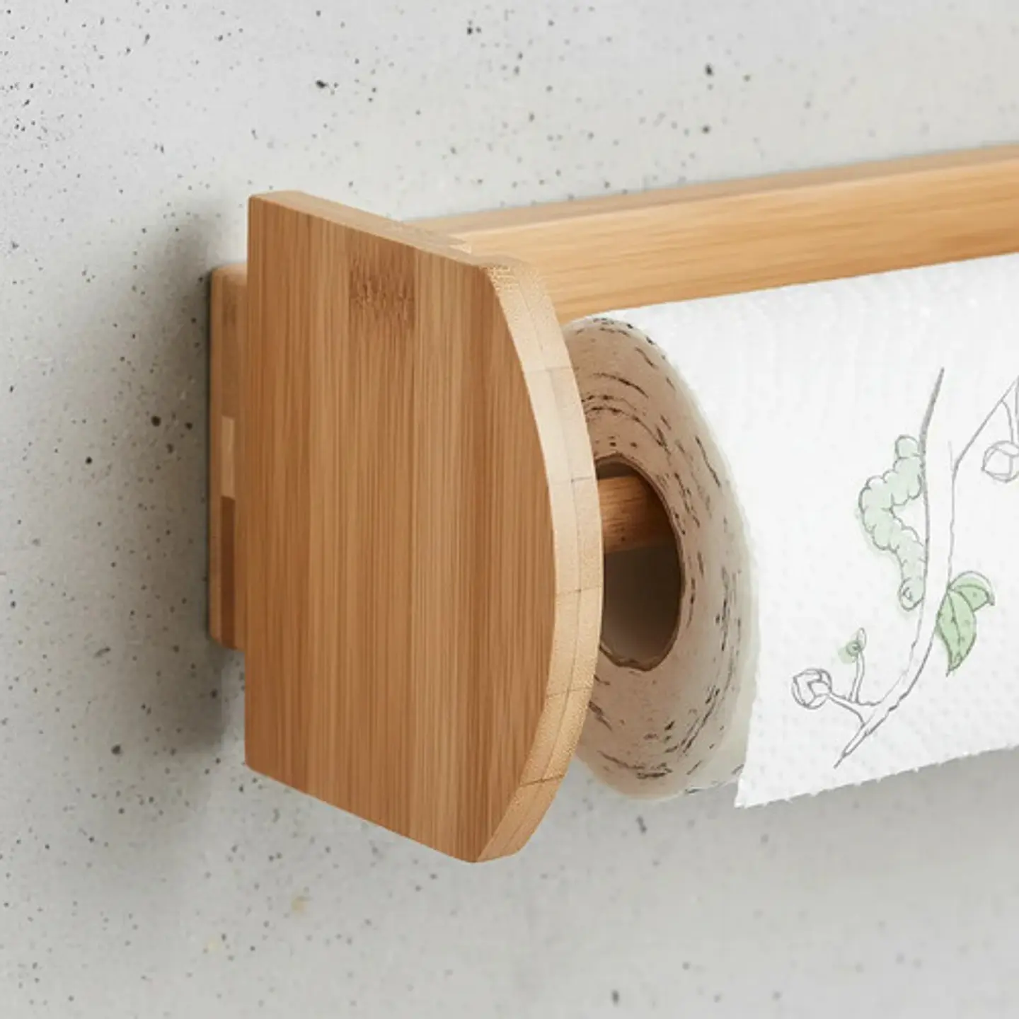 Portarrollos De Cocina En Madera Bambú Para Pared Moderno 5