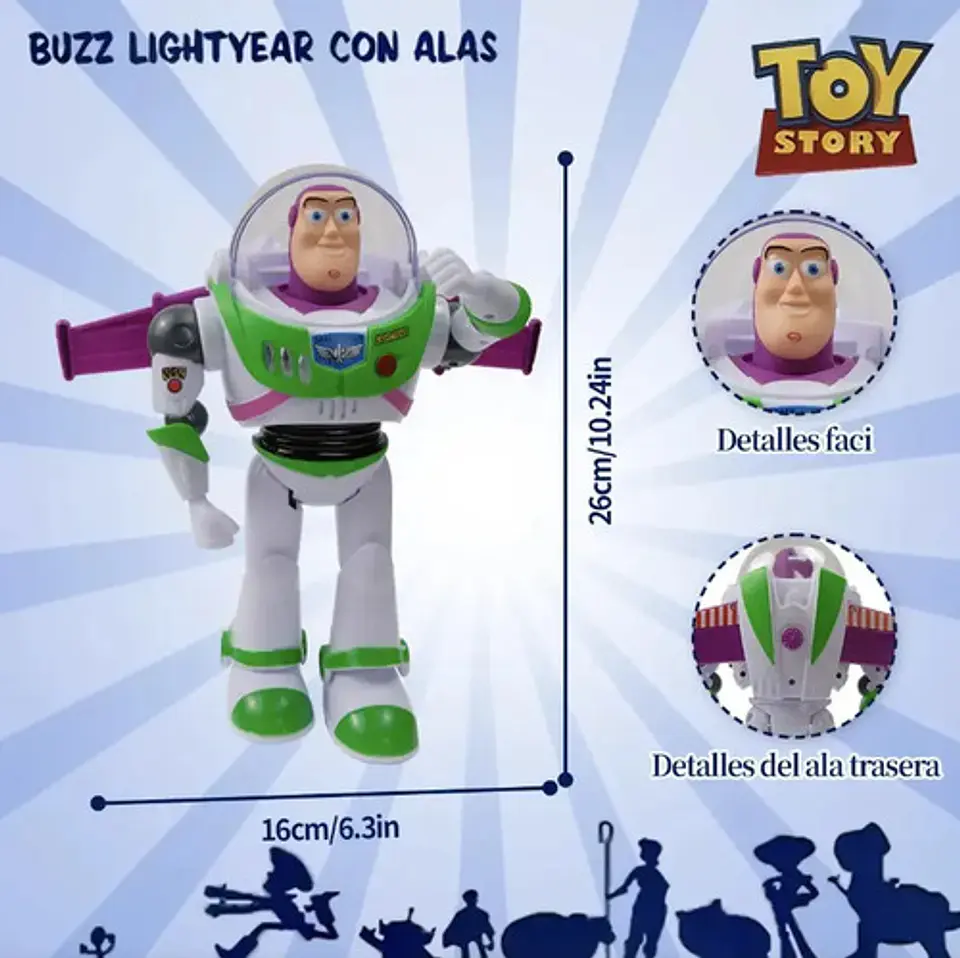 Buzz Lightyear Toy Story Puede Caminar Y Emitir Sonidos 6