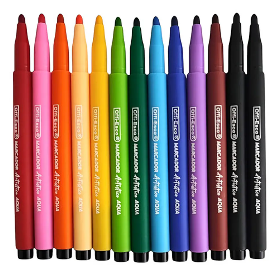 Marcador Acuarelable Artístico Offi Esco X 13 Colores. 3