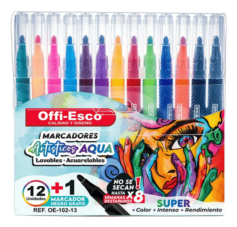 Marcador Acuarelable Artístico Offi Esco X 13 Colores. 4
