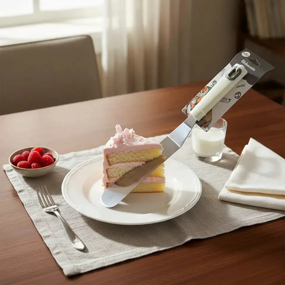 Espátula Repostería Alegría Angulada Acero Inoxidable 30cm Blanco 1
