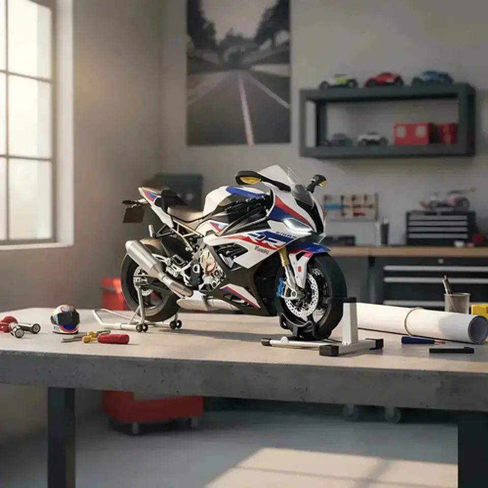 Moto A Escala Con Activacion Electronica Color S1000rr 1/6 7