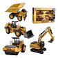 Maquinas De Coleccion X4 Escala Metalica Excavadora Volqueta Color Amarillo - Miniatura 1