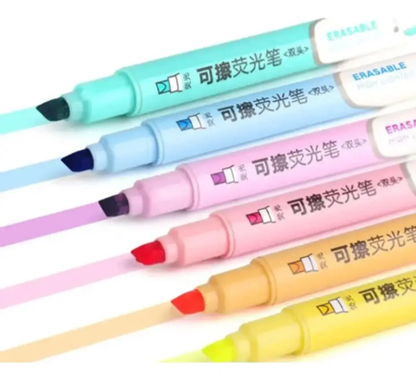 Resaltadores Doble Punta Set De 6 Colores Pastel Kawaii Variado 2