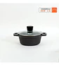 Juego De 3 Ollas Aluminio Negras Con Tapas De Vidrio Cocina - Miniatura 3