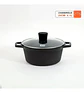 Juego De 3 Ollas Aluminio Negras Con Tapas De Vidrio Cocina - Miniatura 4