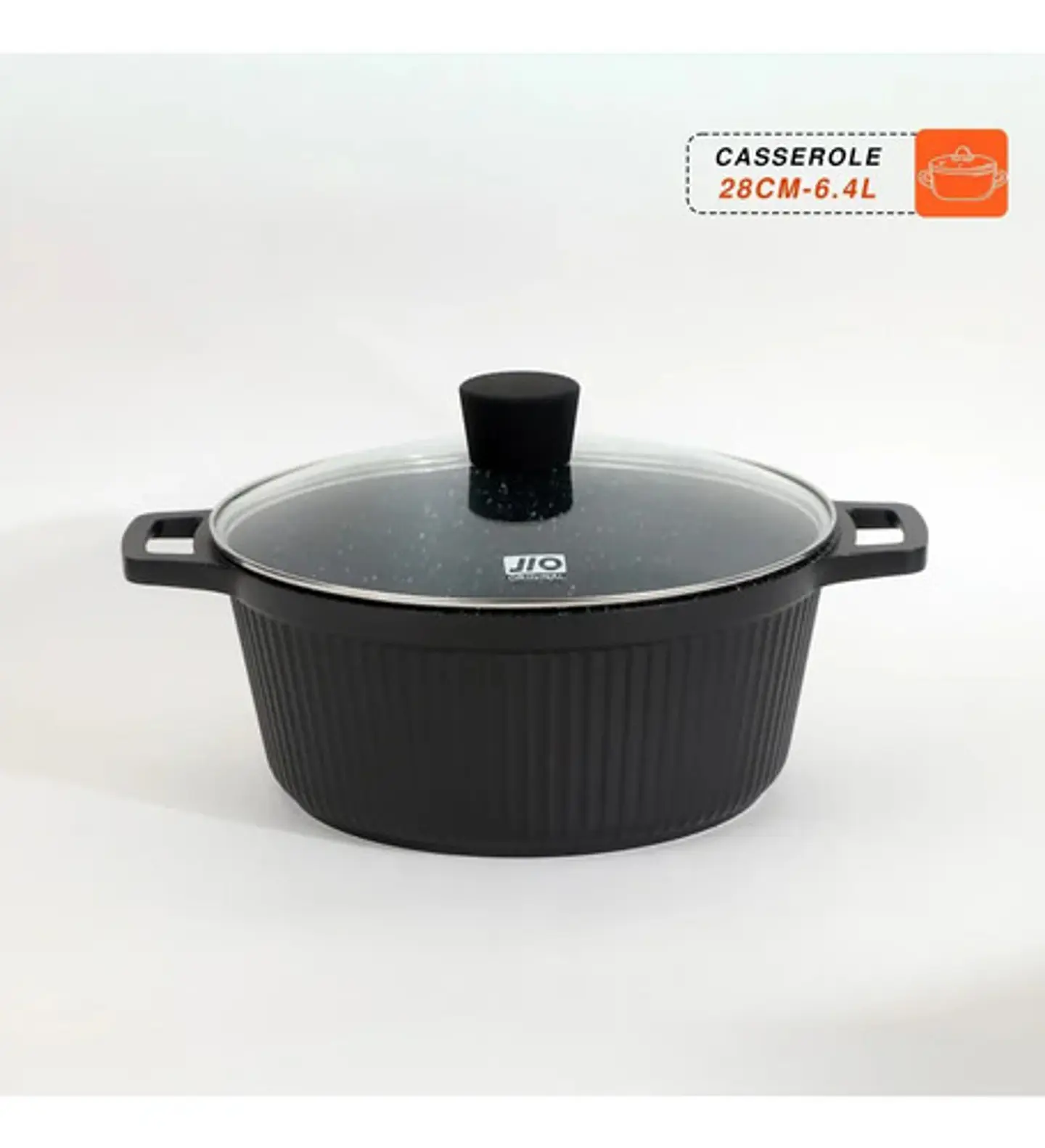 Juego De 3 Ollas Aluminio Negras Con Tapas De Vidrio Cocina 5