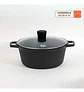 Juego De 3 Ollas Aluminio Negras Con Tapas De Vidrio Cocina - Miniatura 5