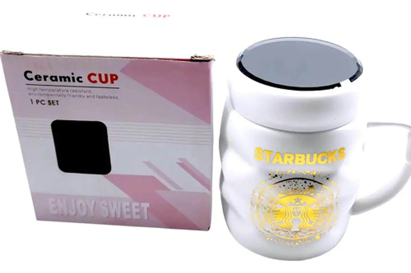 Taza Pocillo Ceramiccup Cerámica Blanco Café Espejo Enjoy Sweet Blanco A 2