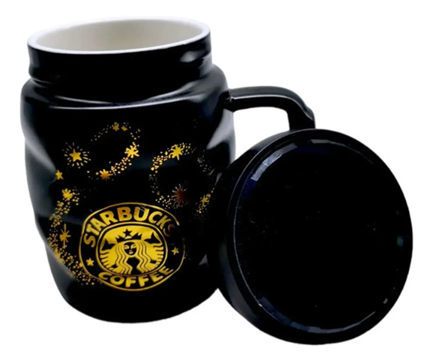 Taza Pocillo Mugs Espejo Ceramica Enjoy Sweet Cafe Coffe Color Negro E 2