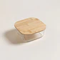 Recipiente Cuadrado De Vidrio Con Tapa De Bambú 15x15cm - Miniatura 3