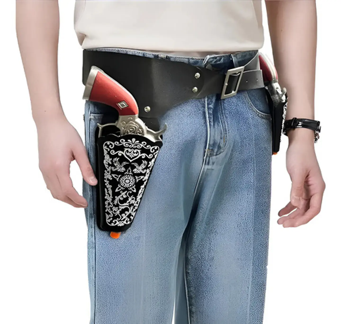 Pistolas Arma Vaqueros Funda Halloween Sheriff Blister Niños 1