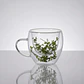 Taza Pocillo Vidrio Doblepared 250ml Hojas Decoratico Regalo - Miniatura 1